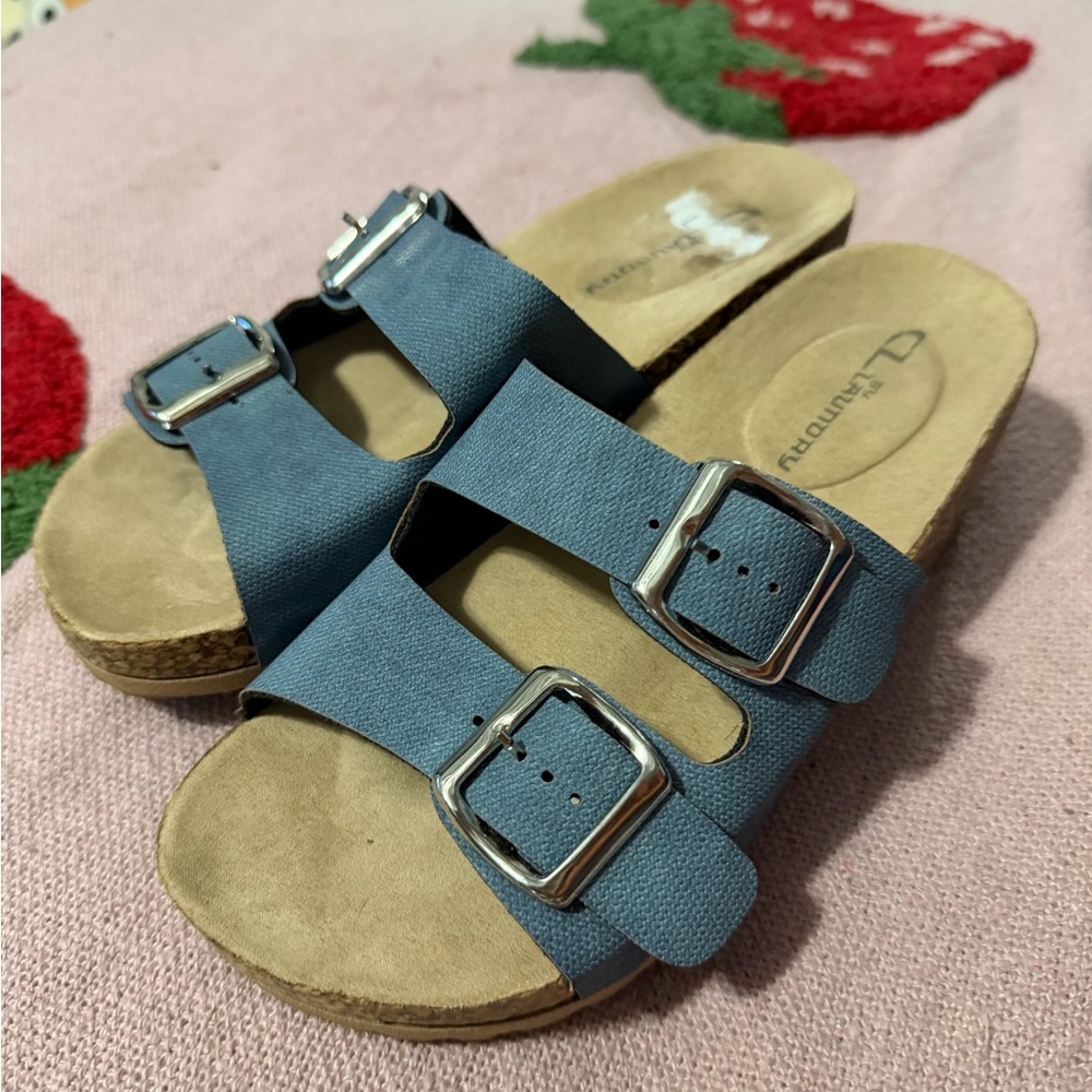 Blue women wedge Sandals